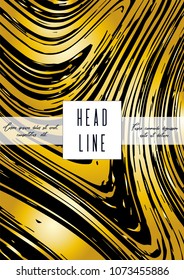 Digital Marble Cover Design for your Business with Abstract Lines. Futuristic Poster, Flyer, Layout with Liquid Pattern for Branding, Identity, Annual Report. Vector minimalistic brochure. Luxury.