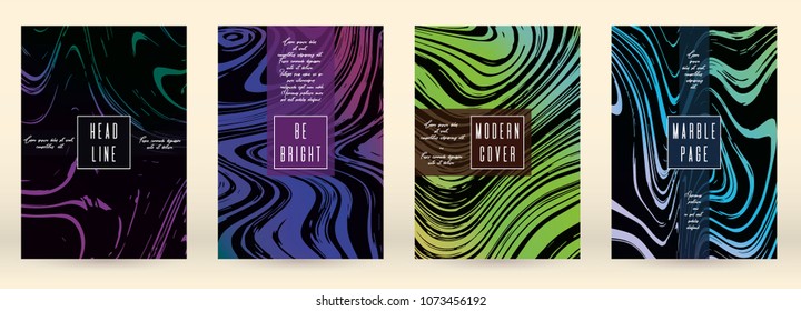Digital Marble Cover Design for your Business with Abstract Lines. Futuristic Poster, Flyer, Layout with Liquid Pattern for Branding, Identity, Annual Report. Vector minimalistic brochure. Luxury.