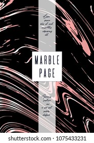 Digital Marble Cover Design for your Business with Abstract Lines. Futuristic Poster, Flyer, Layout with Liquid Pattern for Branding, Identity, Annual Report. Vector minimalistic brochure. Luxury.
