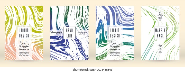Digital Marble Cover Design for your Business with Abstract Lines. Futuristic Poster, Flyer, Layout with Liquid Pattern for Branding, Identity, Annual Report. Vector minimalistic brochure. Luxury.
