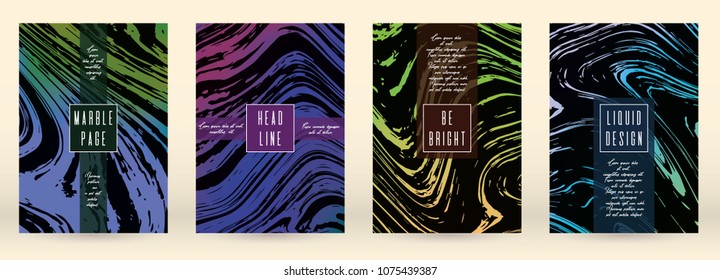 Digital Marble Cover Design for your Business with Abstract Lines. Futuristic Poster, Flyer, Layout with Liquid Pattern for Branding, Identity, Annual Report. Vector minimalistic brochure. Luxury.