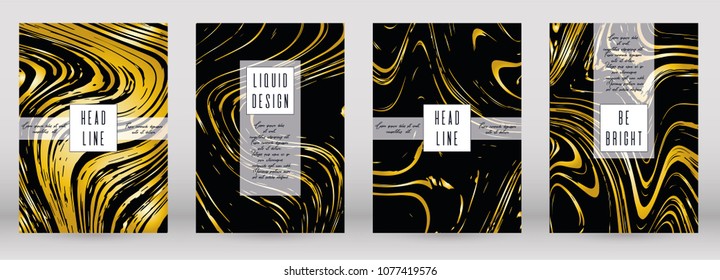 Digital Marble Cover Design for your Business with Abstract Lines.  Futuristic Poster, Flyer, Layout with Liquid Pattern for Branding, Identity, Annual Report. Vector minimalistic brochure. Luxury.