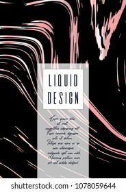 Digital Marble Cover Design for your Business with Abstract Lines. Futuristic Poster, Flyer, Layout with Liquid Pattern for Branding, Identity, Annual Report. Vector minimalistic brochure. Luxury.