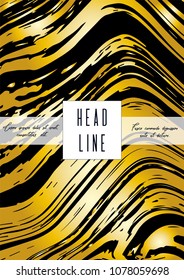 Digital Marble Cover Design for your Business with Abstract Lines. Futuristic Poster, Flyer, Layout with Liquid Pattern for Branding, Identity, Annual Report. Vector minimalistic brochure. Luxury.