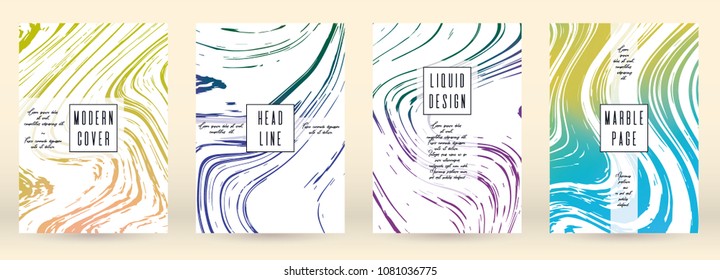 Digital Marble Cover Design for your Business with Abstract Lines. Futuristic Poster, Flyer, Layout with Liquid Pattern for Branding, Identity, Annual Report. Vector minimalistic brochure. Luxury.
