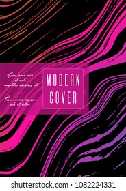 Digital Marble Cover Design for your Business with Abstract Lines. Futuristic Poster, Flyer, Layout with Liquid Pattern for Branding, Identity, Annual Report. Vector minimalistic brochure. Luxury.