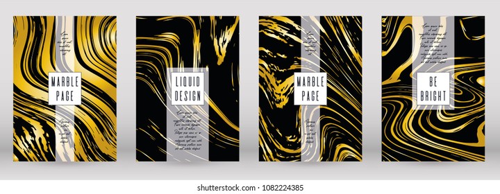 Digital Marble Cover Design for your Business with Abstract Lines. Futuristic Poster, Flyer, Layout with Liquid Pattern for Branding, Identity, Annual Report. Vector minimalistic brochure. Luxury.