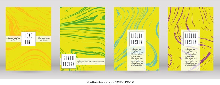 Digital Marble Cover Design for your Business with Abstract Lines. Futuristic Poster, Flyer, Layout with Liquid Pattern for Branding, Identity, Annual Report. Vector minimalistic brochure. Luxury.