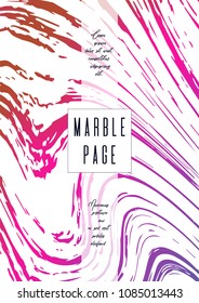Digital Marble Cover Design for your Business with Abstract Lines. Futuristic Poster, Flyer, Layout with Liquid Pattern for Branding, Identity, Annual Report. Vector minimalistic brochure. Luxury.