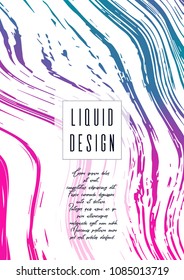 Digital Marble Cover Design for your Business with Abstract Lines. Futuristic Poster, Flyer, Layout with Liquid Pattern for Branding, Identity, Annual Report. Vector minimalistic brochure. Luxury.