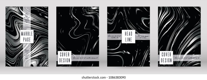 Digital Marble Cover Design for your Business with Abstract Lines. Futuristic Poster, Flyer, Layout with Liquid Pattern for Branding, Identity, Annual Report. Vector minimalistic brochure. Luxury.