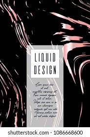 Digital Marble Cover Design for your Business with Abstract Lines. Futuristic Poster, Flyer, Layout with Liquid Pattern for Branding, Identity, Annual Report. Vector minimalistic brochure. Luxury.