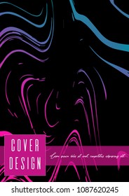 Digital Marble Cover Design for your Business with Abstract Lines. Futuristic Poster, Flyer, Layout with Liquid Pattern for Branding, Identity, Annual Report. Vector minimalistic brochure. Luxury.