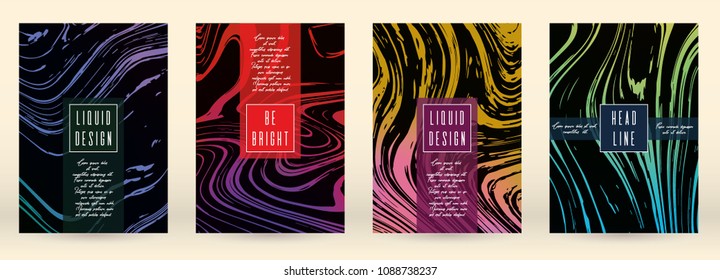 Digital Marble Cover Design for your Business with Abstract Lines. Futuristic Poster, Flyer, Layout with Liquid Pattern for Branding, Identity, Annual Report. Vector minimalistic brochure. Luxury.