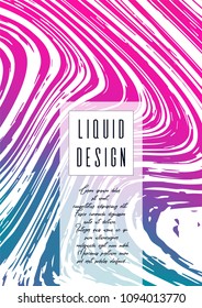 Digital Marble Cover Design for your Business with Abstract Lines. Futuristic Poster, Flyer, Layout with Liquid Pattern for Branding, Identity, Annual Report. Vector minimalistic brochure. Luxury.