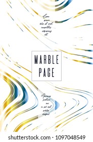 Digital Marble Cover Design for your Business with Abstract Lines. Futuristic Poster, Flyer, Layout with Liquid Pattern for Branding, Identity, Annual Report. Vector minimalistic brochure. Luxury.