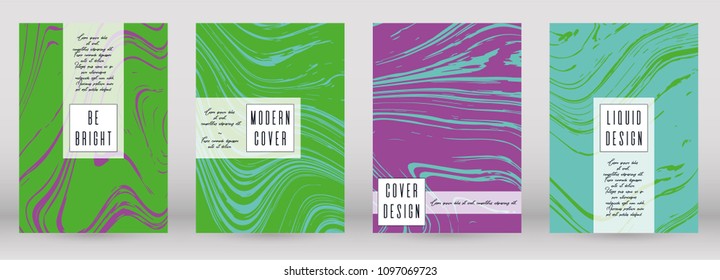 Digital Marble Cover Design for your Business with Abstract Lines. Futuristic Poster, Flyer, Layout with Liquid Pattern for Branding, Identity, Annual Report. Vector minimalistic brochure. Luxury.
