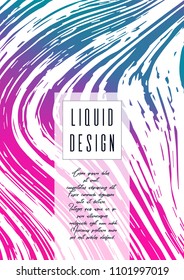 Digital Marble Cover Design for your Business with Abstract Lines. Futuristic Poster, Flyer, Layout with Liquid Pattern for Branding, Identity, Annual Report. Vector minimalistic brochure. Luxury.