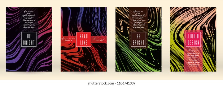 Digital Marble Cover Design for your Business with Abstract Lines. Futuristic Poster, Flyer, Layout with Liquid Pattern for Branding, Identity, Annual Report. Vector minimalistic brochure. Luxury.