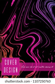 Digital Marble Cover Design for your Business with Abstract Lines. Futuristic Poster, Flyer, Layout with Liquid Pattern for Branding, Identity, Annual Report. Vector minimalistic brochure. Luxury.