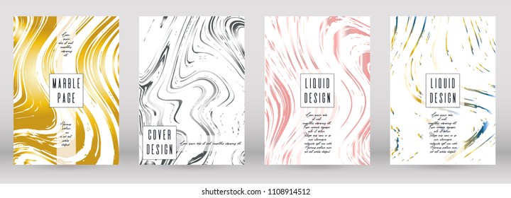 Digital Marble Cover Design for your Business with Abstract Lines. Futuristic Poster, Flyer, Layout with Liquid Pattern for Branding, Identity, Annual Report. Vector minimalistic brochure. Luxury.