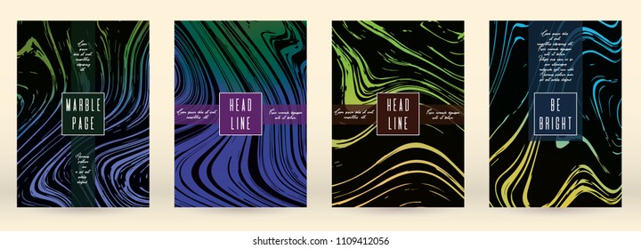 Digital Marble Cover Design for your Business with Abstract Lines. Futuristic Poster, Flyer, Layout with Liquid Pattern for Branding, Identity, Annual Report. Vector minimalistic brochure. Luxury.