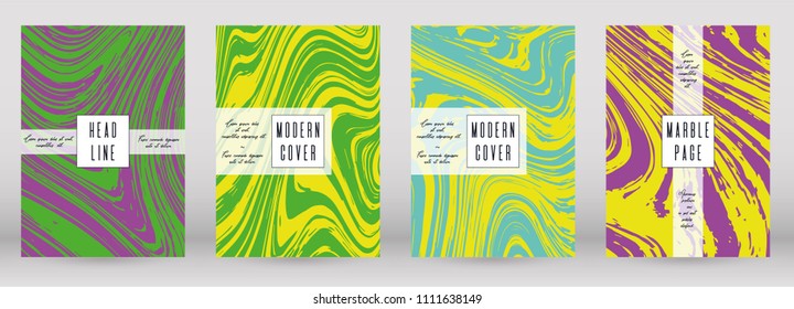 Digital Marble Cover Design for your Business with Abstract Lines. Futuristic Poster, Flyer, Layout with Liquid Pattern for Branding, Identity, Annual Report. Vector minimalistic brochure. Luxury.