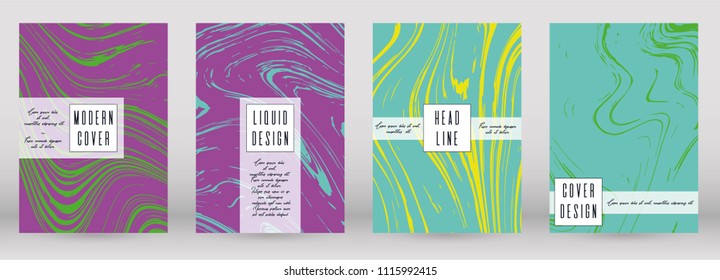 Digital Marble Cover Design for your Business with Abstract Lines. Futuristic Poster, Flyer, Layout with Liquid Pattern for Branding, Identity, Annual Report. Vector minimalistic brochure. Luxury.