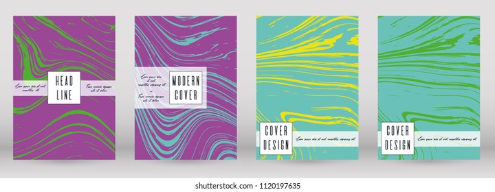 Digital Marble Cover Design for your Business with Abstract Lines. Futuristic Poster, Flyer, Layout with Liquid Pattern for Branding, Identity, Annual Report. Vector minimalistic brochure. Luxury.