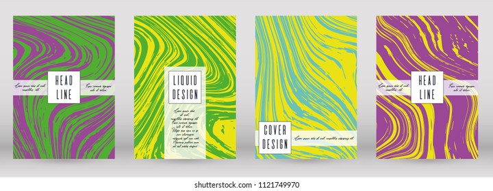 Digital Marble Cover Design for your Business with Abstract Lines. Futuristic Poster, Flyer, Layout with Liquid Pattern for Branding, Identity, Annual Report. Vector minimalistic brochure. Luxury.