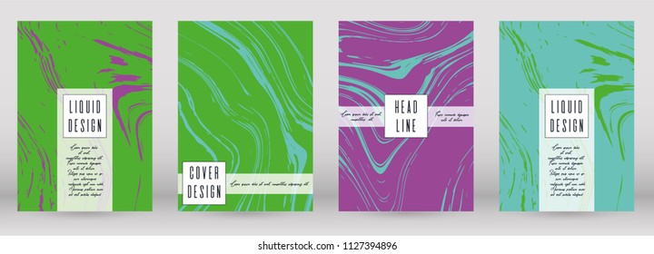Digital Marble Cover Design for your Business with Abstract Lines. Futuristic Poster, Flyer, Layout with Liquid Pattern for Branding, Identity, Annual Report. Vector minimalistic brochure. Luxury.