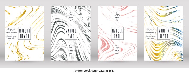 Digital Marble Cover Design for your Business with Abstract Lines. Futuristic Poster, Flyer, Layout with Liquid Pattern for Branding, Identity, Annual Report. Vector minimalistic brochure. Luxury.