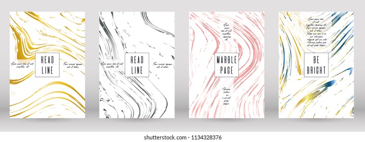 Digital Marble Cover Design for your Business with Abstract Lines. Futuristic Poster, Flyer, Layout with Liquid Pattern for Branding, Identity, Annual Report. Vector minimalistic brochure. Luxury.
