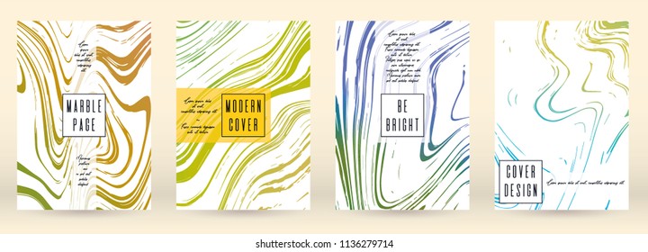 Digital Marble Cover Design for your Business with Abstract Lines. Futuristic Poster, Flyer, Layout with Liquid Pattern for Branding, Identity, Annual Report. Vector minimalistic brochure. Luxury.