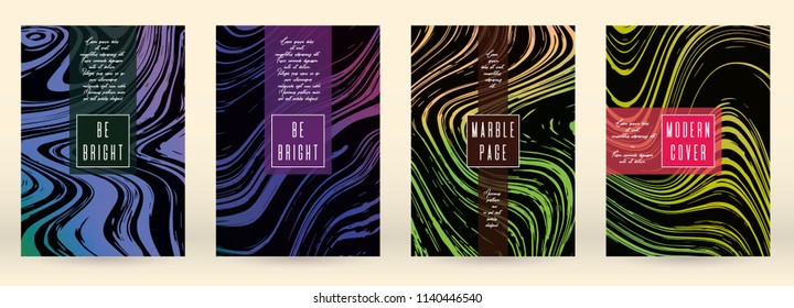 Digital Marble Cover Design for your Business with Abstract Lines. Futuristic Poster, Flyer, Layout with Liquid Pattern for Branding, Identity, Annual Report. Vector minimalistic brochure. Luxury.