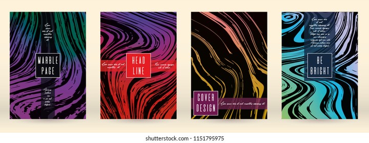 Digital Marble Cover Design for your Business with Abstract Lines. Futuristic Poster, Flyer, Layout with Liquid Pattern for Branding, Identity, Annual Report. Vector minimalistic brochure. Luxury.