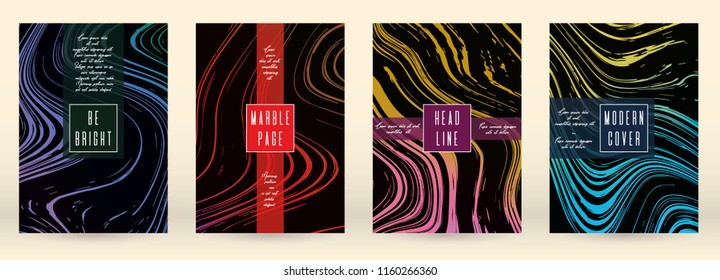 Digital Marble Cover Design for your Business with Abstract Lines. Futuristic Poster, Flyer, Layout with Liquid Pattern for Branding, Identity, Annual Report. Vector minimalistic brochure. Luxury.