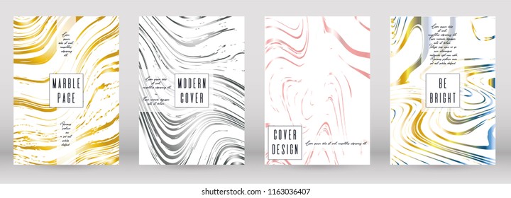 Digital Marble Cover Design for your Business with Abstract Lines. Futuristic Poster, Flyer, Layout with Liquid Pattern for Branding, Identity, Annual Report. Vector minimalistic brochure. Luxury.