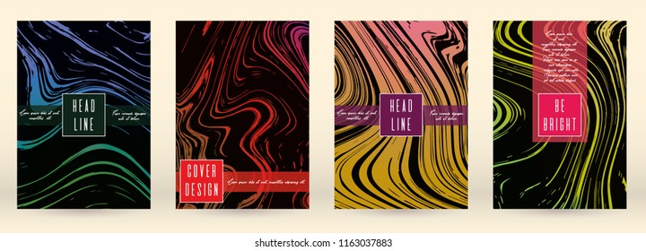 Digital Marble Cover Design for your Business with Abstract Lines. Futuristic Poster, Flyer, Layout with Liquid Pattern for Branding, Identity, Annual Report. Vector minimalistic brochure. Luxury.