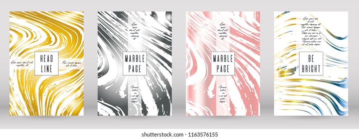 Digital Marble Cover Design for your Business with Abstract Lines. Futuristic Poster, Flyer, Layout with Liquid Pattern for Branding, Identity, Annual Report. Vector minimalistic brochure. Luxury.