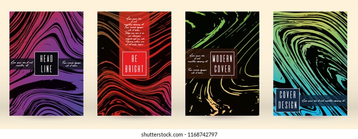 Digital Marble Cover Design for your Business with Abstract Lines. Futuristic Poster, Flyer, Layout with Liquid Pattern for Branding, Identity, Annual Report. Vector minimalistic brochure. Luxury.