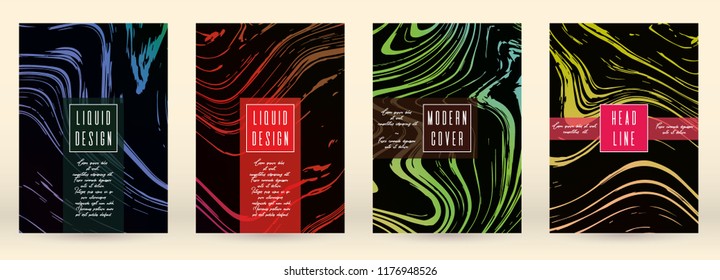 Digital Marble Cover Design for your Business with Abstract Lines. Futuristic Poster, Flyer, Layout with Liquid Pattern for Branding, Identity, Annual Report. Vector minimalistic brochure. Luxury.