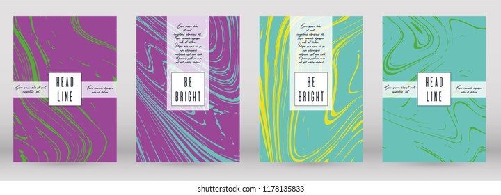 Digital Marble Cover Design for your Business with Abstract Lines. Futuristic Poster, Flyer, Layout with Liquid Pattern for Branding, Identity, Annual Report. Vector minimalistic brochure. Luxury.