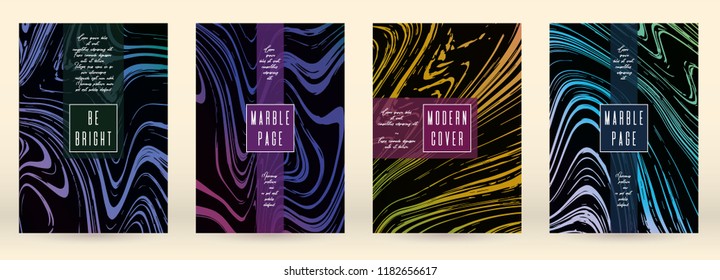 Digital Marble Cover Design for your Business with Abstract Lines. Futuristic Poster, Flyer, Layout with Liquid Pattern for Branding, Identity, Annual Report. Vector minimalistic brochure. Luxury.
