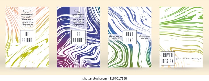 Digital Marble Cover Design for your Business with Abstract Lines. Futuristic Poster, Flyer, Layout with Liquid Pattern for Branding, Identity, Annual Report. Vector minimalistic brochure. Luxury.