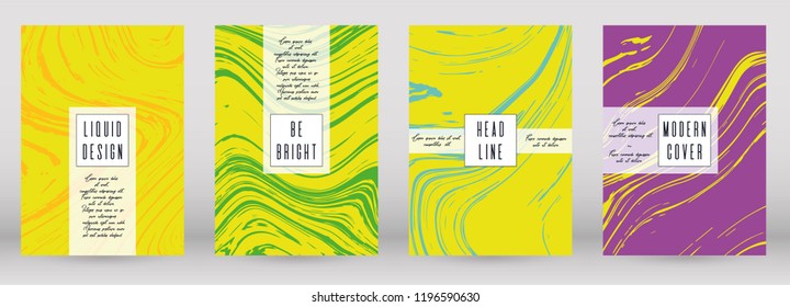 Digital Marble Cover Design for your Business with Abstract Lines. Futuristic Poster, Flyer, Layout with Liquid Pattern for Branding, Identity, Annual Report. Vector minimalistic brochure. Luxury.