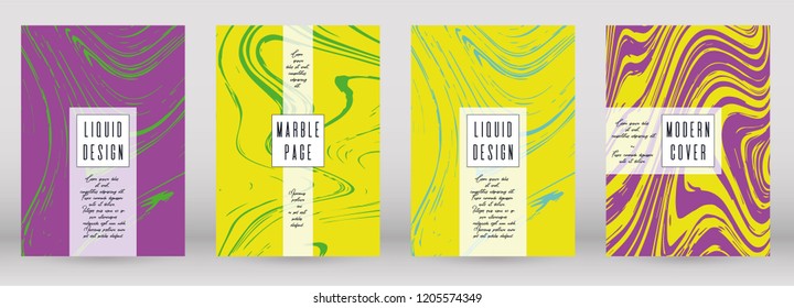 Digital Marble Cover Design for your Business with Abstract Lines. Futuristic Poster, Flyer, Layout with Liquid Pattern for Branding, Identity, Annual Report. Vector minimalistic brochure. Luxury.