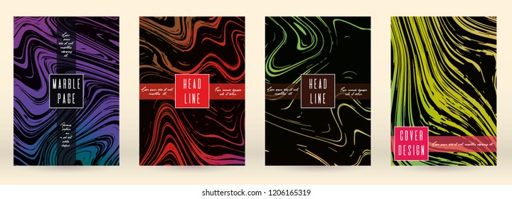 Digital Marble Cover Design for your Business with Abstract Lines. Futuristic Poster, Flyer, Layout with Liquid Pattern for Branding, Identity, Annual Report. Vector minimalistic brochure. Luxury.