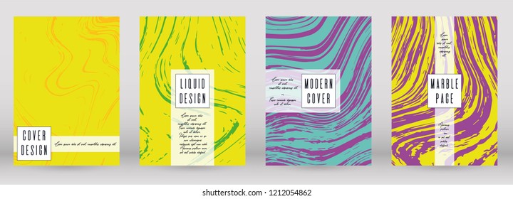 Digital Marble Cover Design for your Business with Abstract Lines. Futuristic Poster, Flyer, Layout with Liquid Pattern for Branding, Identity, Annual Report. Vector minimalistic brochure. Luxury.