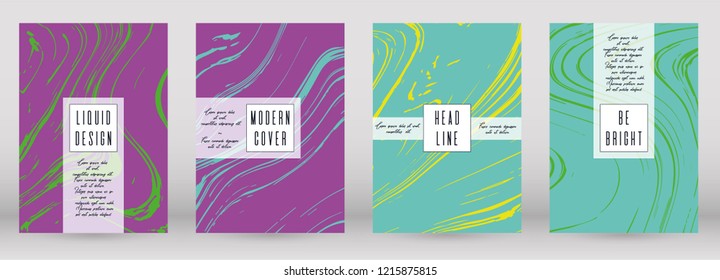 Digital Marble Cover Design for your Business with Abstract Lines. Futuristic Poster, Flyer, Layout with Liquid Pattern for Branding, Identity, Annual Report. Vector minimalistic brochure. Luxury.